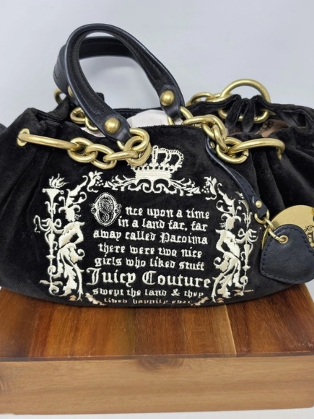 Juicy Couture Once Upon A Time Daydreamer Bag Black & Gold Shoulder Bag
